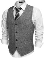 COOFANDY Men's Casual Business Vests Lightweight Waistcoat Slim Fit Suit Vest - Image 2