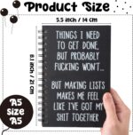 Funny Office Notebook - 1Pcs THINGS NEED TO GET DONE Humorous Quote A5 Spiral Notebook Black Hardcover Diary Notepad Office Coworker White Elephant Gift College Student Gag Gift Birthday Favor - Image 3