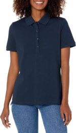 Amazon Essentials Women's Short-Sleeve Polo Shirt (Available in Plus Size) - Image 2