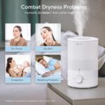 LEVOIT Humidifiers for Bedroom, Quiet (3L Water Tank) Cool Mist Top Fill Essential Oil Diffuser with 25Watt for Home Large Room, 360° Nozzle, Rapid Ultrasonic Humidification for Baby Nursery and Plant - Image 10