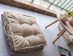 Verpert Square Thick Floor Seating Cushions,Solid Thick Tufted Cushion Meditation Pillow for Sitting on Floor,Tatami Pad for Guests or Kids Reading Nook,Yoga Living Room Sofa Balcony Outdoor (Beige) - Image 5