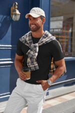 COOFANDY Mens Knit T-Shirts Casual Crewneck Short Sleeve Shirts Summer Tops Basic Pullover Tees - Image 8