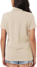 MAGCOMSEN Women's Polo Shirts Cotton Short Sleeve Shirt 3 Buttons Collared Shirts Summer Casual Wicking Golf Tops - Image 3