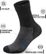 PAPLUS 3 Pairs Running Compression Socks for Men & Women, Atheltic Crew Socks with Cushion, Arch Support for Hiking, Cycling - Image 3