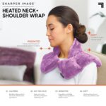 Sharper Image Heated Neck & Shoulder Wrap - Microwavable Warm & Cooling Plush Pad, Scented Aromatherapy (100% Natural Lavender & Herb Spa Blend), Pain Tension Headache Relief Therapy, Gift for Women - Image 7