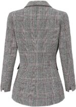 ebossy Women's Notch Lapel 2 Button Boyfriend Blazer Suit Houndstooth Plaid Jacket Coat - Image 3