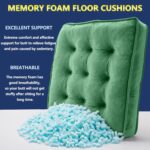 Floor Pillow, Memory Foam Meditation Cushion, Floor Pillows for Adults Sitting, Large Square Seat Cushion for Yoga, Living Room, 20x20 Inch (Green) - Image 3