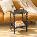 End Tables Set of 2, Small Side Table with Storage Shelf, Nightstands for Bedroom Set of 2 for Living Room, Office and Small Spaces (Black) - Image 8