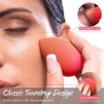 BEAKEY Makeup Sponge Set 5 Pack Micro Porous Low Absorption Soft Latex Free Foundation Beauty Sponges & Blenders for Powder Cream - Image 6