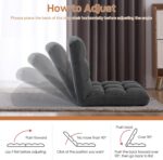Floor Chair with Back Support Folding Chair with 6 Adjustable Position, Padded Sleeper Bed, Floor Gaming Chair, Meditation Chair for Adults - Image 4