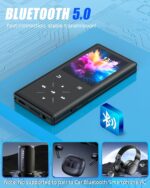 64GB Bluetooth MP3 Player - 2.4" Screen Portable HiFi Mp3 Player with Built-in Speaker, MP3 Music Player with Voice Recorder, FM Radio, Touch Buttons,Support up to 256GB SD Card - Image 7