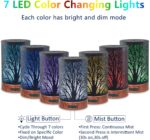 EQUSUPRO Essential Oil Diffuser 150ml Black Metal Aromatherapy Oil Diffuser Ultrasonic Cool Mist Diffuser with Auto Shut-Off Protection,7 Colors Changed LED for Home Office SPA Yoga - Image 4