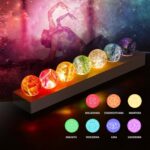 7 Chakra Healing Crystals with LED Wooden Stand – 40mm Natural Gemstone Spheres for Meditation, Reiki, Energy Balance, Night Light & Spiritual Gift for Women Home Decor - Image 3
