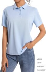 5 Pack Women's Polo Shirts Short Sleeve 3 Buttons Collared Uniform Tops Moisture-Wicking T-Shirts for Work & Casual - Image 4