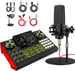 Podcast Equipment Bundle - All-in-One Audio Mixer Production Studio with 3.5mm Microphone for Live Streaming, Podcast Recording, PC, Smartphone & DJ (Model: G9-PKPRO DJ Mixer - Image 2