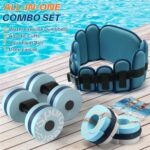 Sportneer Water Aerobics Pool Exercise Equipment Water Workout Combo Set Includes High Density Water Dumbbell Aqua Belt Water Ankle Weights for Aquatic Therapy Pool Fitness Water Exercise - Image 3