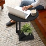 Hosfais Small Side Table End Table, C-Shaped Wood Coffee Table TV Tray for Eating Couch Tables for Small Space, Living Room, Bedroom, Couch, Small Spaces (Black 2 Pack) - Image 6