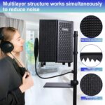 Dmsky Microphone Isolation Shield with Pop Filter & Tripod Stand, Foldable Mic Shield with Triple Sound Insulation, High Density Mic Sound Shield for Recording Studio, Podcasts, Singing, Broadcasting - Image 5