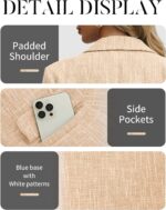ELLEVEN Women's Tweed Blazers Business Casual - Long Sleeve Double Breasted Jackets Open Front Work Suits - Image 6