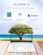 HP 14 Laptop, Intel Celeron N4020, 4 GB RAM, 64 GB Storage, 14-inch Micro-edge HD Display, Windows 11 Home, Thin & Portable, 4K Graphics, One Year of Microsoft 365 (14-dq0040nr, Snowflake White) - Image 3