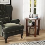 Round End Table with Storage Shelf,3 Tier Modern Side Table, Sofa Recliner Side Table,Accent Coffee Table,Nightstand for Living Room Bedroom for Small Spaces,19.7" D x 21.7" H - Image 5