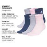 adidas Women's Ankle Socks, Athletic Cushioned Quarter Fit, 6-Pack, Durable, Comfortable, Cooling, with Compression - Image 3