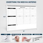 Weekly Planner To Do List Pad - 8.5x11" 52 Sheets Spiral - Desk Notepad with Multiple Sections - Undated Planning Notebook Checklist, Todo Agenda Plan - Image 5