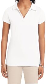 IZOD Women's Uniform Short Sleeve Polo Shirt, Button Closure, Moisture Wicking Performance Material & Fade Resistant - Image 2