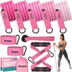 Resistance Bands, Exercise Bands with Handles for Working Out, Fitness Bands for Women, Workout Equipment Home Gym, Training Bands with Door Anchor, Ankle Straps, Shape Body, Physical Therapy - Image 2