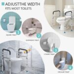 Toilet Safety Rails, Adjustable Toilet Frame for Elderly, Seniors, Handicap & Disabled, Foldable Handicap Toilet Handles Fit Any Toilets (300 LB) - Image 7