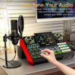 Podcast Equipment Bundle, Audio Interface with Cardioid Designer BM800 Mic for Gamer and Quality All-in-One DJ Mixer, for Live Streaming, Singing, YouTube, Gaming - Image 7