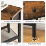 HOOBRO 29.5" Narrow Console Table with 2 Fabric Drawers, Sofa Table, Small Entryway Table with 3-Tier Storage Shelves, Behind Couch Table, for Living Room, Hallway, Rustic Brown and Black BF72XG01 - Image 9