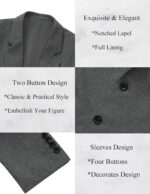Vssjavun Mens Sport Coats Casual Blazer Two Button Lightweight Business Suit Jacket - Image 7