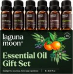 Lagunamoon Essential Oils Set - Top 6 Blends for Diffusers, Home Care, Candle Making Scents, Fragrance, Aromatherapy, Humidifiers, Gifts - Peppermint, Tea Tree, Lavender, Eucalyptus, Orange (10mL) - Image 2
