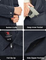 Rdruko Men's Corduroy Jacket Windbreaker Lightweight Casual Stylish Full Zip Bomber Jackets with Zipper Pockets - Image 6