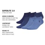 adidas Men's Superlite No Show Socks with Arch Compression, Athletic, Durable, Lightweight, Breathable, 6-Pack - Image 3