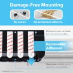 TotalMount Hole-Free Remote Holder – Eliminates Need to Drill Holes in Your Wall (Premium Black Holder for 3 or 4 Remotes) - Image 5