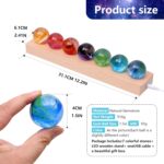7 Chakra Healing Crystals with LED Wooden Stand – 40mm Natural Gemstone Spheres for Meditation, Reiki, Energy Balance, Night Light & Spiritual Gift for Women Home Decor - Image 4