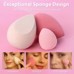 Makeup Sponge Set Foonbe Blender Sponges 7 Pcs for Liquid, Cream, and Powder, Latex Free, Multi colored Beauty Sponges with 1 Mini Sponge, Vegan & Cruelty-Free - Image 3