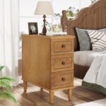 Tribesigns Solid Wood End Table, Fully Assembled Narrow Side Table with Drawers, Pre-Assembled Nightstand Slim Bedside Table for Small Spaces, Living Room, Bedroom - Image 7