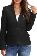 GRAPENT Women's Business Casual Pockets Work Office Blazer Back Slit Jacket Suit - Image 5