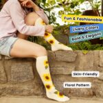 Floral Compression Socks for Women 20-30mmHg Knee High, Best for Ladies, Nurses, Pregnancy, Travel - Image 6