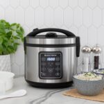West Bend Rice & Grain Multi Cooker Programmable with 9 Preset Functions, Features Delay Start and Keep Warm Functions and Steam Basket, 20 Cups Cooked, Stainless Steel - Image 3