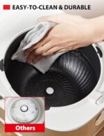 TOSHIBA Induction Heating Rice Cooker - Low Carb, Low Sugar, Digital Steamer, 5.5 Cups (Uncooked), 8 Cooking Functions, 24H Timer & Auto Keep Warm, Silvery white - Image 7