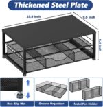 Desk Organizer and Accessories, 2-Tier Computer Monitor Stand Riser with Drawer and 2 Pen Holders, Office Desk Accessories for Office Supplies, Black - Image 4