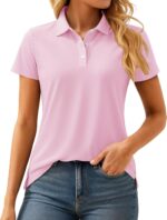 MAGCOMSEN Women's Polos Golf Shirts Short Sleeve UPF 50+ Collared Shirt Quick Dry Tennis Work Athletic Tops - Image 2