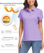 MAGCOMSEN Women's Polo Shirts UPF 50+ Sun Protection 4 Buttons Casual Work Quick Dry Short Sleeve Collared Golf Shirt - Image 4