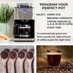 Kenmore Elite Grind And Brew Coffee Maker - Burr Grinding Ground Coffee Bean Hopper With Drip Pot, 12 Cup Programmable Automatic Brew Coffee Machine For Barista Style Cafetera, Use For Kitchen & Café - Image 5