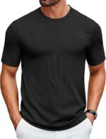 COOFANDY Mens Knit T-Shirts Casual Crewneck Short Sleeve Shirts Summer Tops Basic Pullover Tees - Image 2