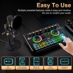 Podcast equipment bundle, with live sound card audio mixer, equipped with 3.5mm microphone, podcast microphone bundle for streaming content creation, recording, singing, and live broadcasting - Image 5